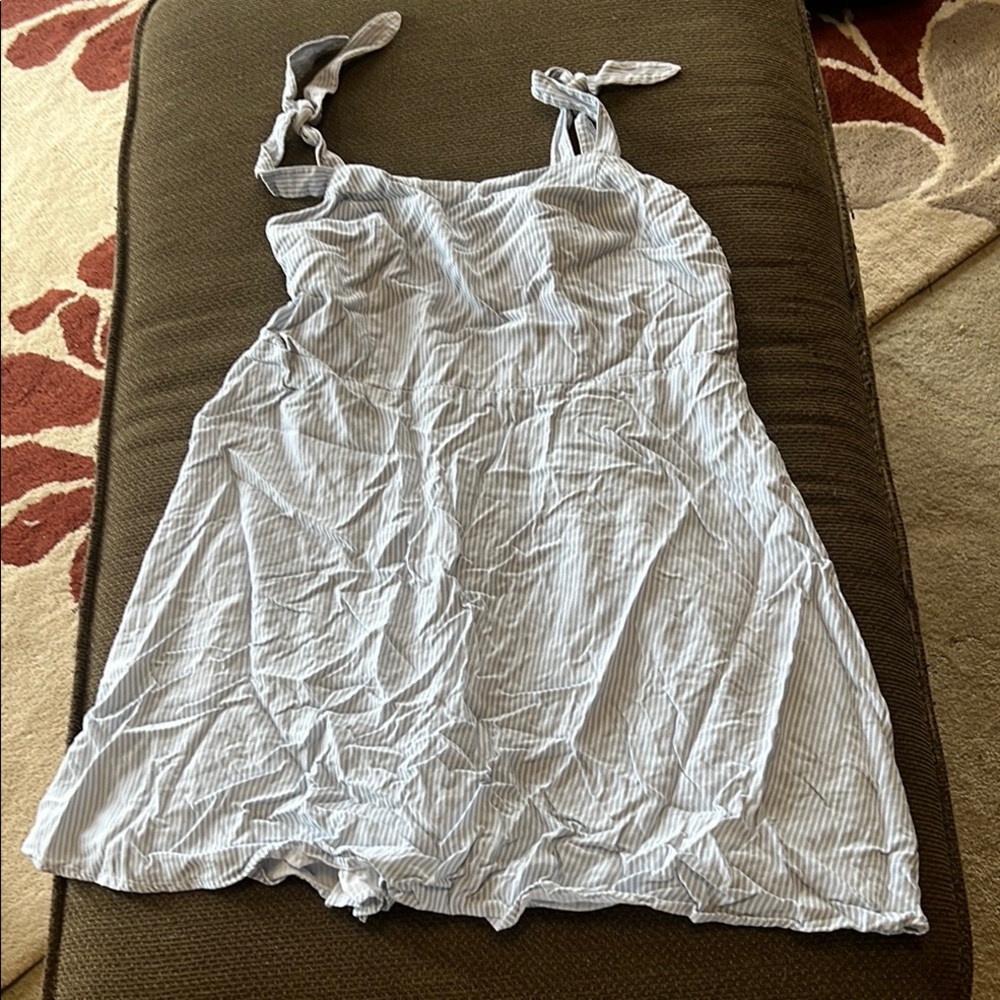 SO Strapless Dress - Light Blue and White Stripes